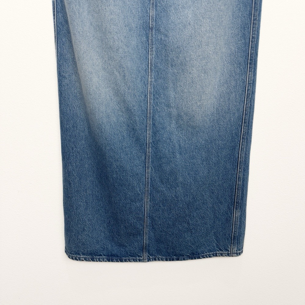 NEW Mother Skirt Womens 32 Blue Maxi Long Denim Luxury Western Concert Festival - Picture 4 of 16